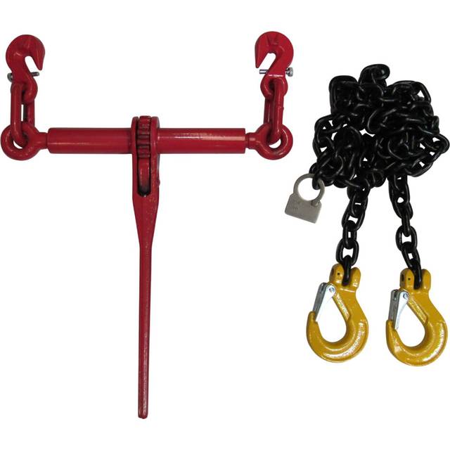 (8MM, 4M with Sling Hooks) Lever Ratchet Chain Loadbinder (Safety Catch)