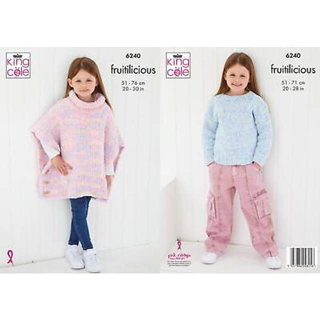 Poncho and Sweater in in King Cole Fruitilicious (6240)