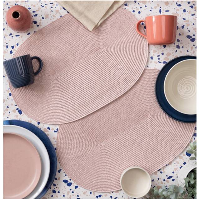 dc fix Blush Eco-line Wipe Clean oval Weave Placemats Set of 4