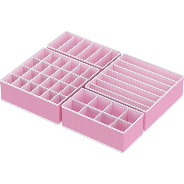 SimpleHouseware closet Underwear Organizer Drawer Divider 4 Set, Pink