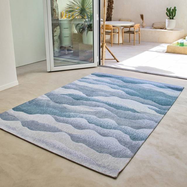 Blue Grey Abstract  Modern Rug-140cm X 200cm