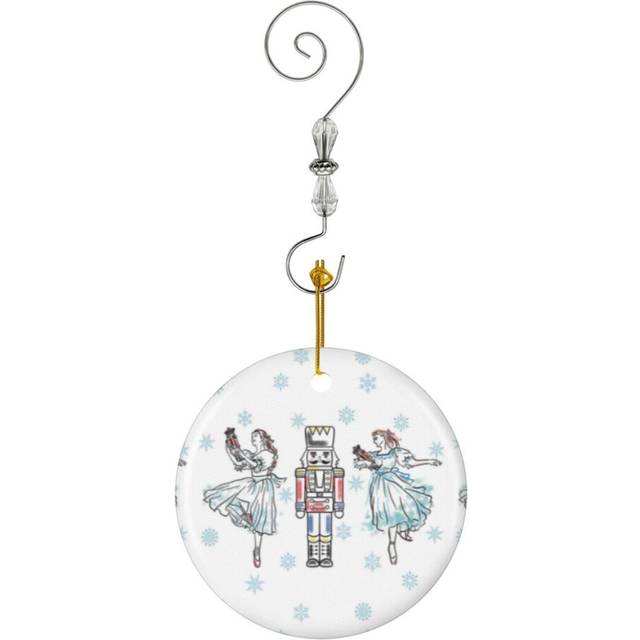 (The Nutcracker Ballet And Clara Christmas Holiday Dance-9041) Christmas Ornaments Ceramic Charm with Hook Crystal Handmade Xmas Tree Decorations Keep