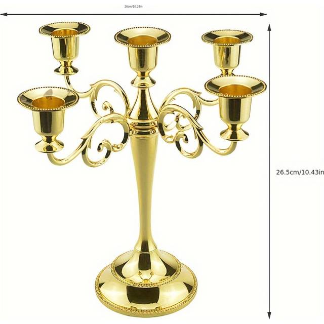 (Golden color) Metal Candle Stand Candle Holder Table Candlestick Holders Retro Vintage Candlesticks Chic Decor For Home Wedding Christmas Party Candl