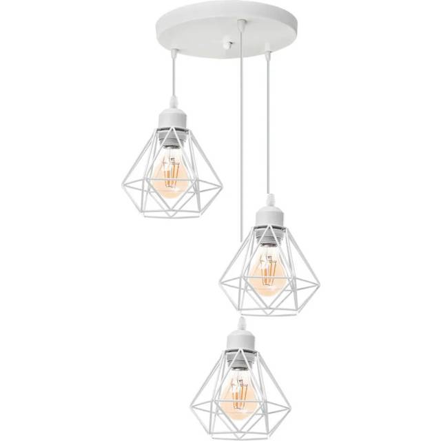 (D-White) Nordic creative iron single head chandelier simple modern decoration Light Fixture