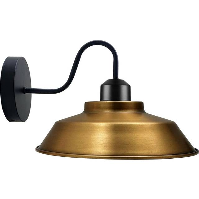 Retro Industrial Wall Lights Fittings E27 Indoor Sconce Metal Bowl Shape Shade For Basement, Bedroom, Home Office
