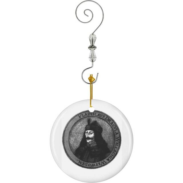 (Vlad Dracula Tepes The Impaler Vampire-7449) Christmas Ornaments Ceramic Charm with Hook Crystal Handmade Xmas Tree Decorations KeepsakeÂStocking St