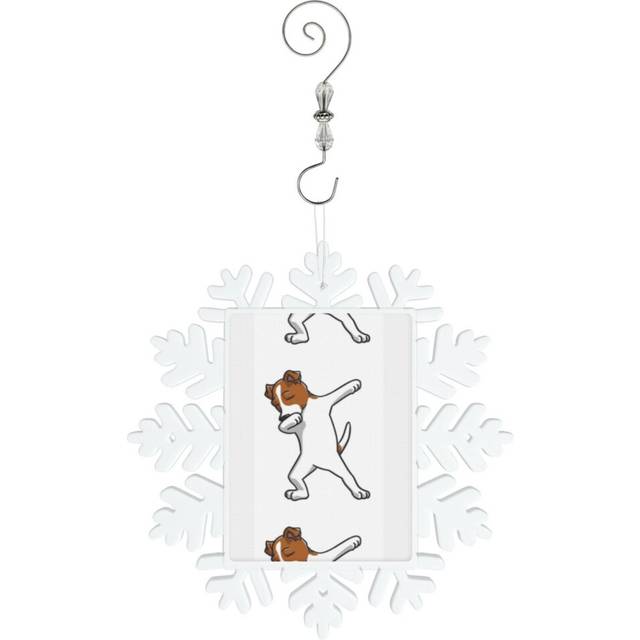 (Funny Dabbing Jack Russell Terrier Dog=7413) Christmas Ornament Snowflake Tree Decoration Car Hanging Charm Gift with Hook Keepsake for Friends Famil