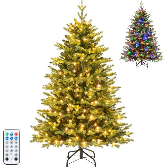 5 FT Pre-lit Artificial Christmas Tree Hinged Xmas Tree w/ 844 Branch