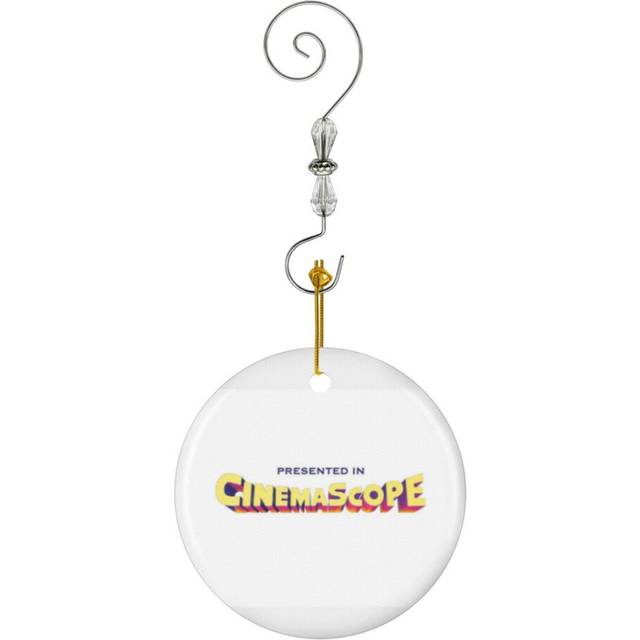 (Presented In Cinemascope Hollywood Retro Logo-25) Christmas Ornaments Ceramic Charm with Hook Crystal Handmade Xmas Tree Decorations KeepsakeÂStocki