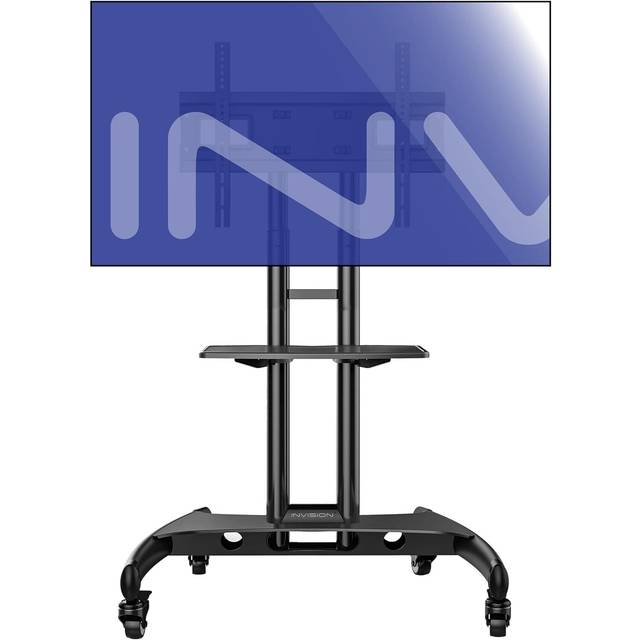 Invision mobile tv stand trolley cart on wheels for 32-75” tvs anti-tip (gt1200)