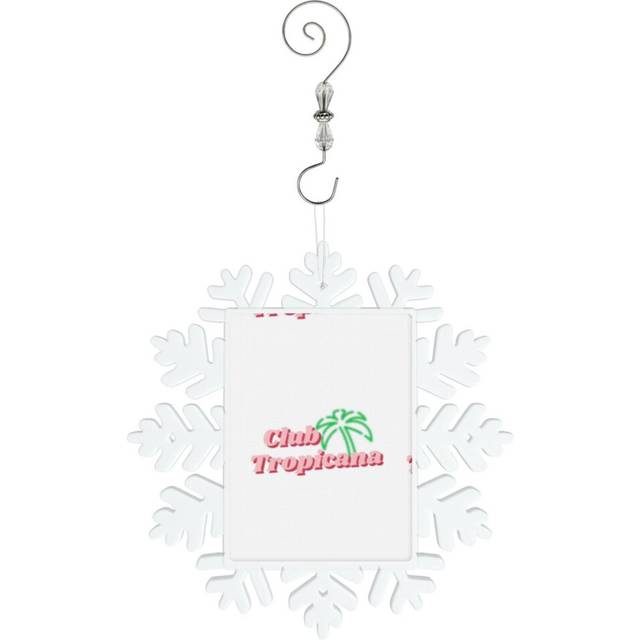 (Club Tropicana Quote In Pink With Green Palm Tree=2025) Christmas Ornament Snowflake Tree Decoration Car Hanging Charm Gift with Hook Keepsake for Fr