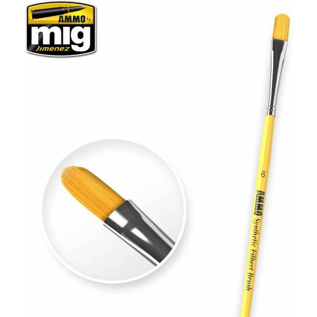 Ammo by MIG 6 Synthetic Filbert Brush Synthetic BRUSHES - FILBERT 6 A.MIG-8596
