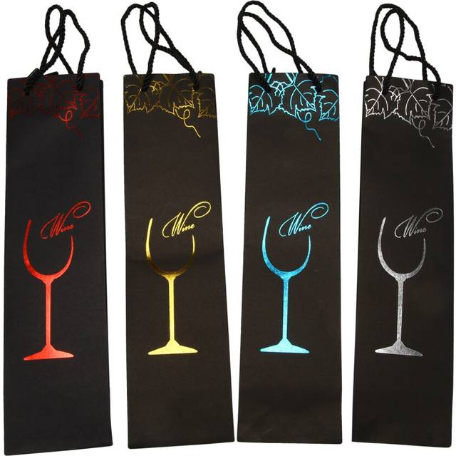 12Pcs Kraft Paper Wine Bags Gift Bag Red Bags