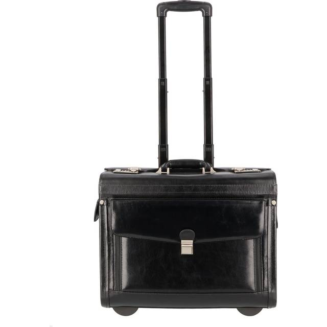Dermata 2 wheels Pilot trolley Leather 39 cm Laptop compartment black