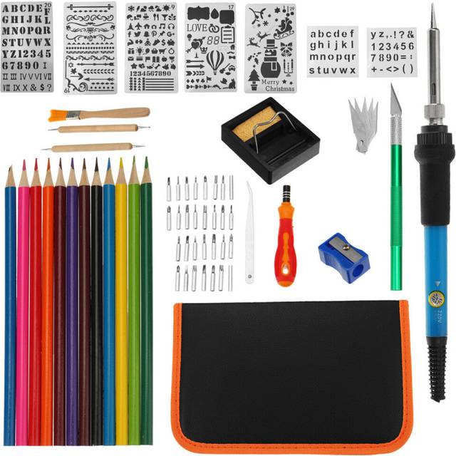 (US Plug) 101Pcs 220V / 110V 60W DIY Adjustable Temperature Electric Soldering Iron Welding Kit