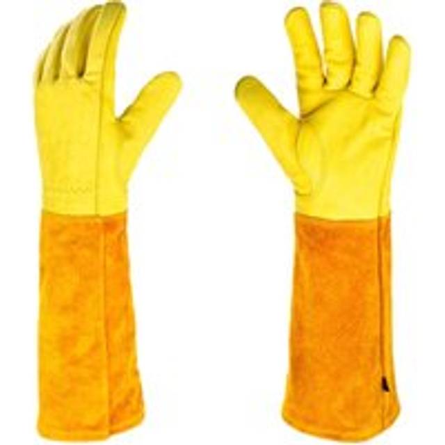 Pair of Gardening Gloves Leather Protection Gardening Gloves for Thorns and Brambles and Work Gloves, l