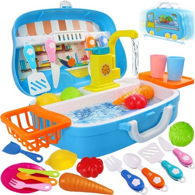 Children Play Sink  Children's Electric Dishwasher Kitchen Toy Set
