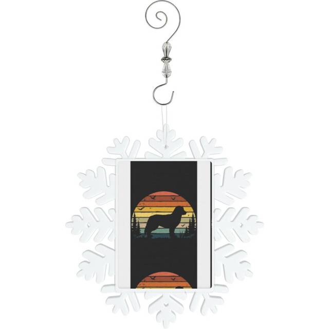 (Bernese Mountain Dog Retro Vintage=2774) Christmas Ornament Snowflake Tree Decoration Car Hanging Charm Gift with Hook Keepsake for Friends Family
