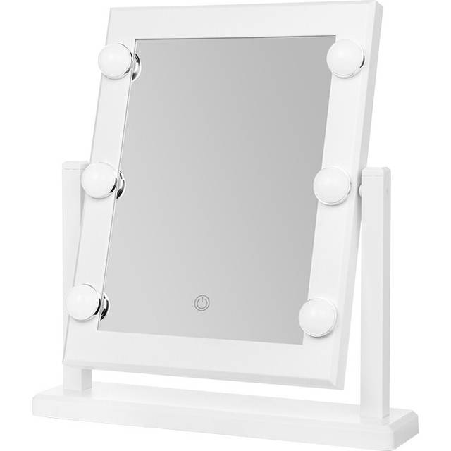 White + USB plug-in 6-bead Hollywood iron makeup mirror LED desktop lighted dressing table makeup mirror with light bulb