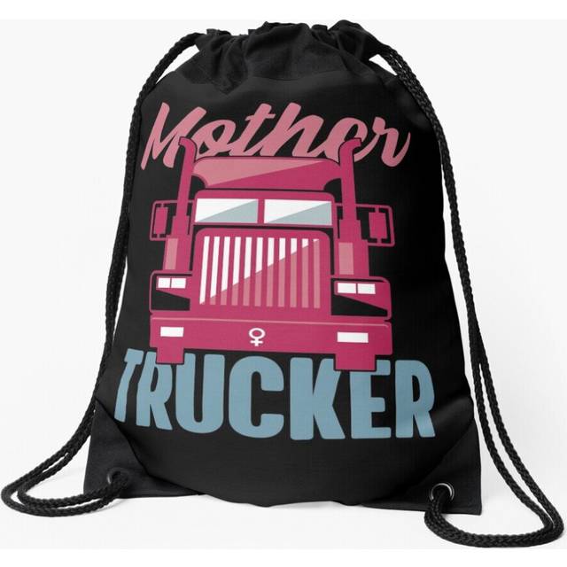 Drawstring Bag Mother Trucker Female Truck Driver Sport Gym Shoe Backpack