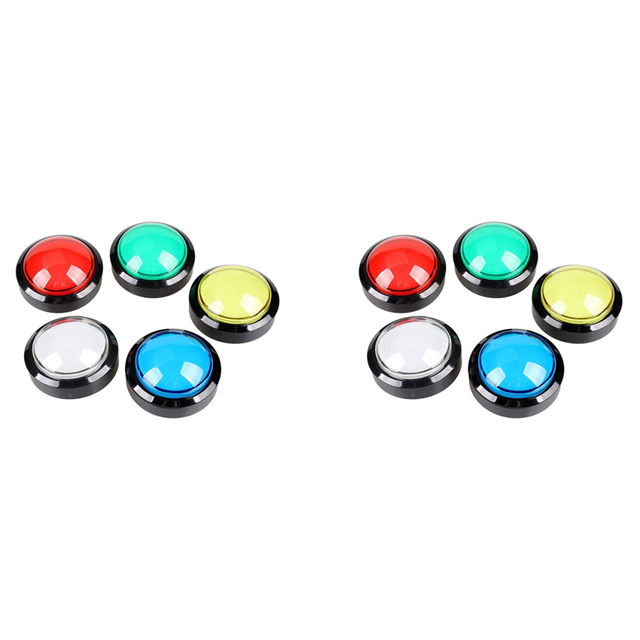 10X Arcade Buttons 60mm Dome 2.36 Inch led Push Button with Micro Switch for Video Game Console Machine