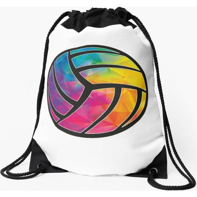 Drawstring Bag Geometric Volleyball Cool Shape Low Poly Volleyball Gifts Sport Gym Shoe Backpack
