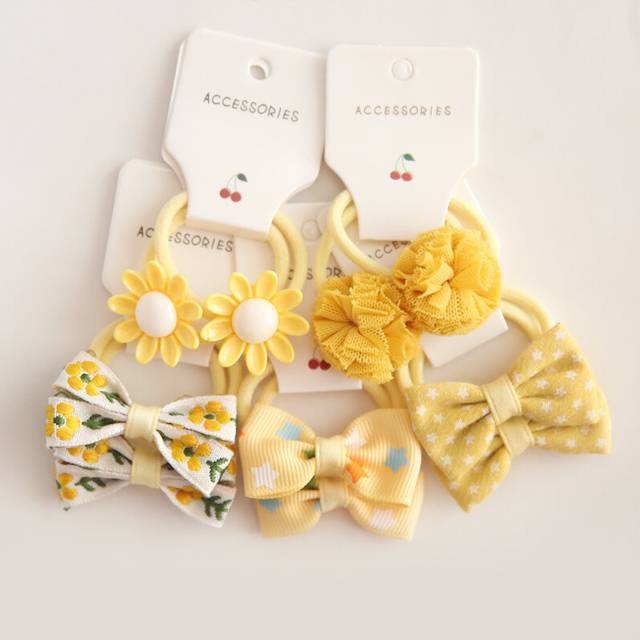 (10Pcs-K8) Baby Hair Band Girls Ties Bows Elastic Rubber Band Scrunchies Elastique Cheveux Fille Haar Kids Hair Accessories For Children