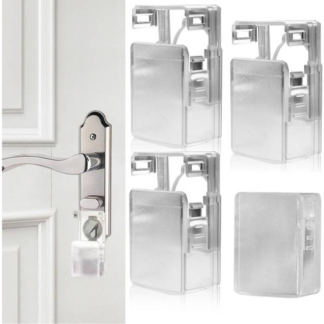 Child door handle safety cover frosted translucent 4 pieces