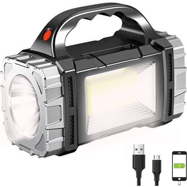 Chronus Solar Rechargeable LED Spotlight Searchlights, Super Bright 7000LM Handheld LED Searchlight, Multi-functional Portable Lamp Camping Lantern