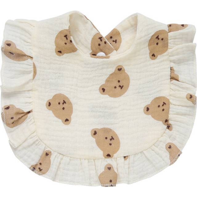 (2, One Size) Newborn Bibs Infant Burp Cloths Baby Stuff Feeding Drool Bandana Saliva Towel Toddler Ruffle Floral Bib Baby Accessories