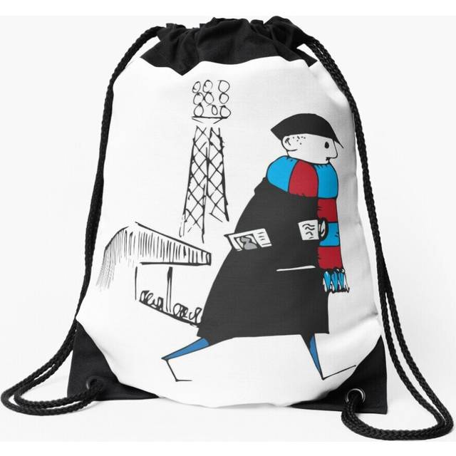 Drawstring Bag FCF: Flat cap Fan - Football Fan - Claret and Blue Sport Gym Shoe Backpack