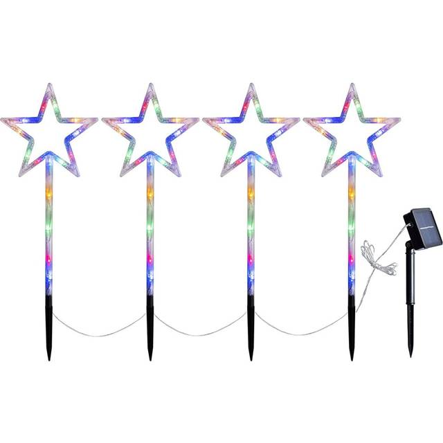 (Pentagram) Christmas Garden Stake Lights Multi Coloured Tree Spiral Outdoor DÃ©cor
