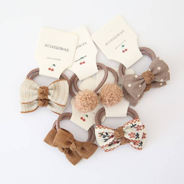 (10Pcs-B1) Baby Hair Band Girls Ties Bows Elastic Rubber Band Scrunchies Elastique Cheveux Fille Haar Kids Hair Accessories For Children