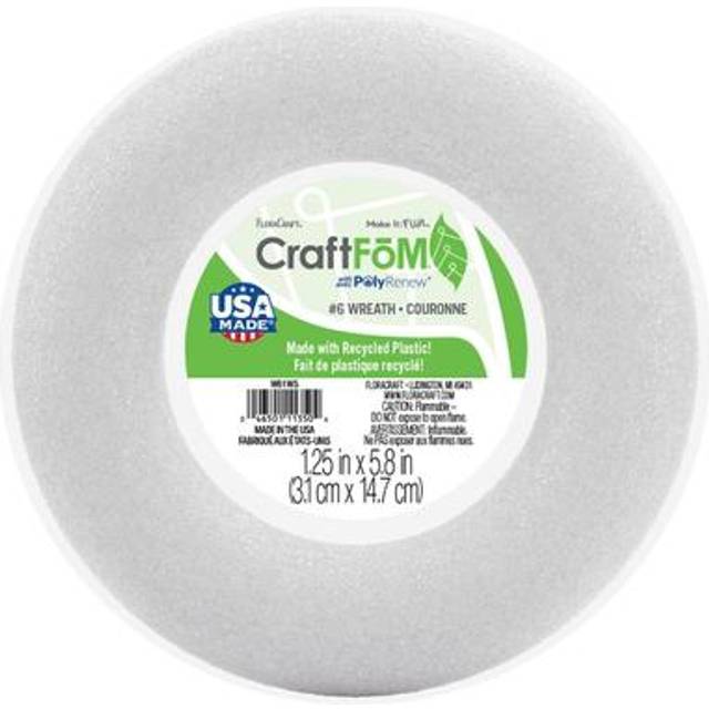 FloraCraft CraftFoM Wreath 1.25 Inch x 5.8 Inch White