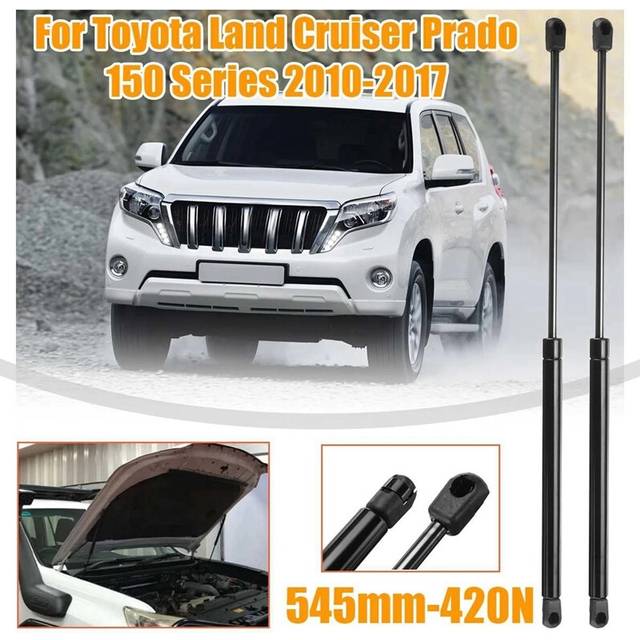 2Pcs Steel Car Bonnet Hood Gas Spring Support Struts 545Mm-420N Shaft For Toyota Land Cruiser Prado 150 Series 2010-2017
