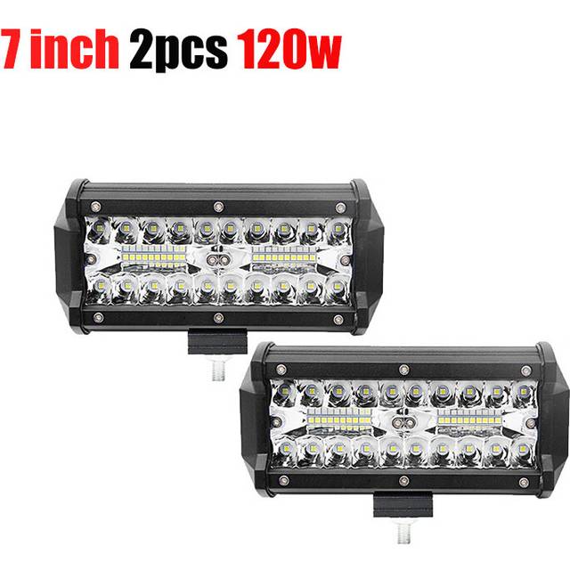 (7inch 2pcs 120w) 7 Inch 120W Combo Led Light Bars Spot Flood Beam 4x4 Spot 12V 24V 4WD