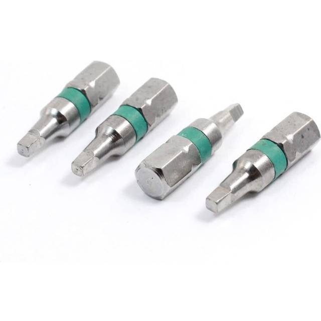 sourcingmap Hardware Part Magnetic 2.3mm Square Tip Screwdriver Bits 4 Pcs