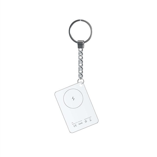 Wireless Charging Tracking Card Smart Waterproof GPS Locator Wallet Finder Works with App Find My App Mini Tracker White