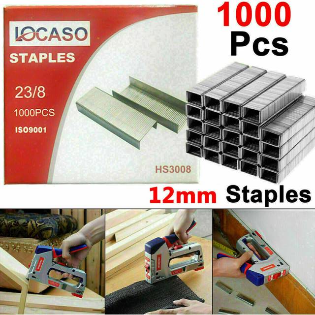 Heavy Duty 1000pc 12mm Staples Staple Gun Tacker Pack of 1000 Upholstery Stapler