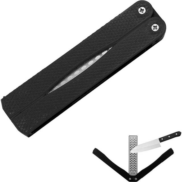 Folding Double Sided Knife Sharpener Jagowa 400/600 Grit Handheld Sharpening Stone Tool for Kitchen Outdoor Camping