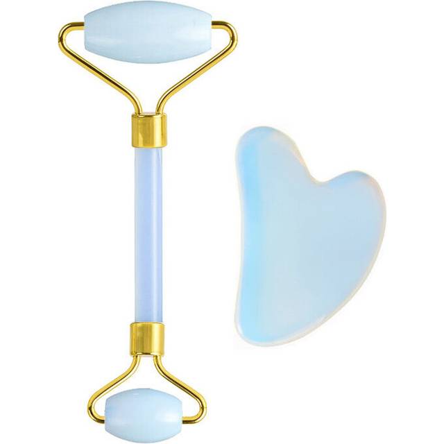 (a-Type 02) Opal Roller Nature Jade Roller For Facial Care GuaSha Scraper Quartz Anti-Cellulite Massager Health Slimming Massage Accessories