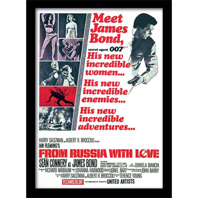 James Bond (From Russia With Love One-Sheet) Framed 30 x 40cm Print