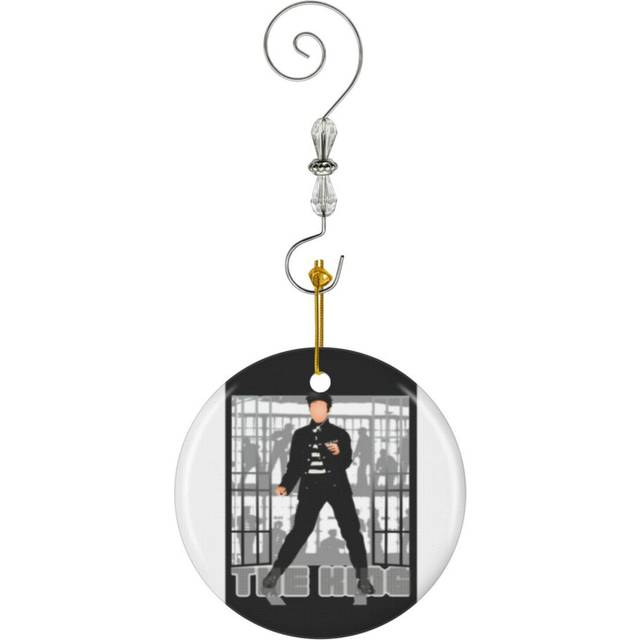 (Elvis Presley The King Jailhouse Perfect Gift-10183) Christmas Ornaments Ceramic Charm with Hook Crystal Handmade Xmas Tree Decorations KeepsakeÂSto