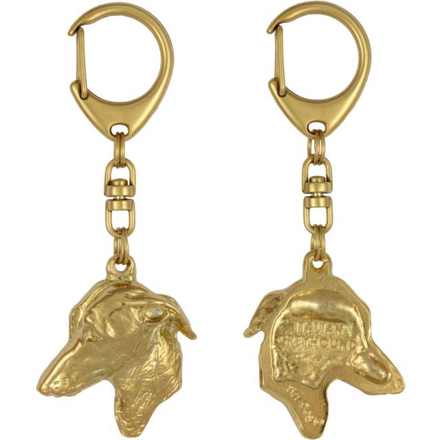 Italian Greyhound, Italian Sighthound - Gilded key ring with dog, handbag decoration, luxury accessory by Art-Dog brand