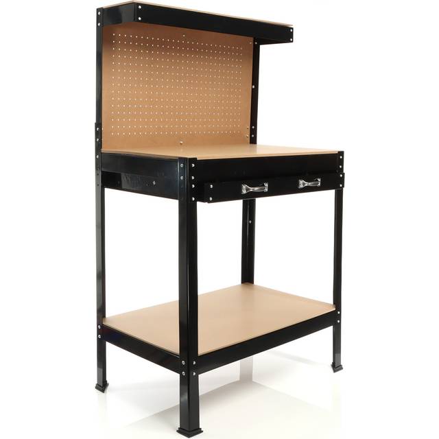 Workbench With one Storage Drawer Pegboard Shelf Pegs Workshop Garage 800x500x1400mm
