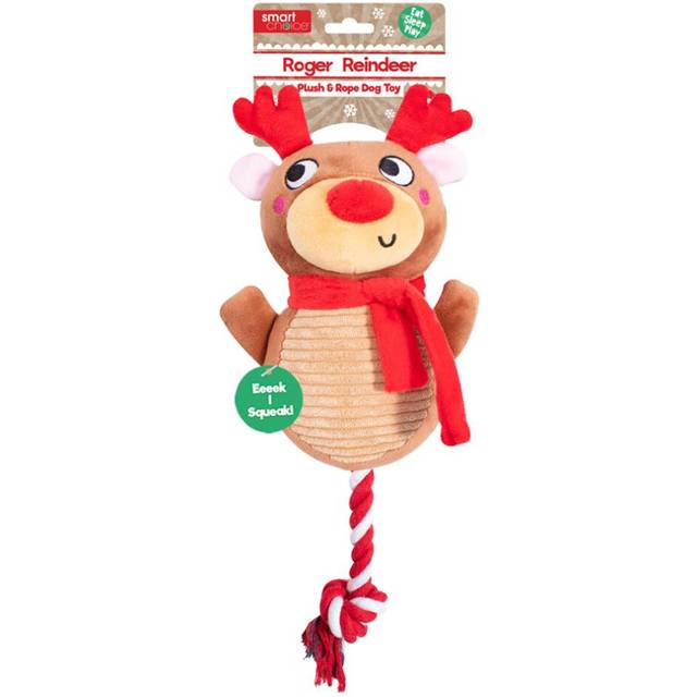 Plush Rope Dog Tug Toys Squeaker Crinkles Pet Puppy Christmas Gift Xmas