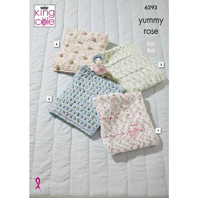King Cole 6293 Chunky Knitting Pattern Baby Comfort Blanket