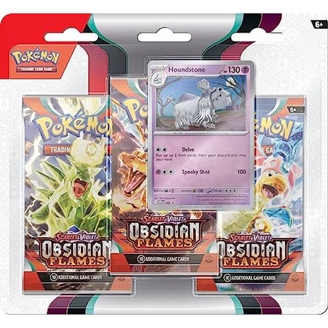 Pok?mon TCG: Scarlet & Violet?Obsidian Flames Triple Pack?Houndstone (3 Booster Packs & Foil Promo Card)