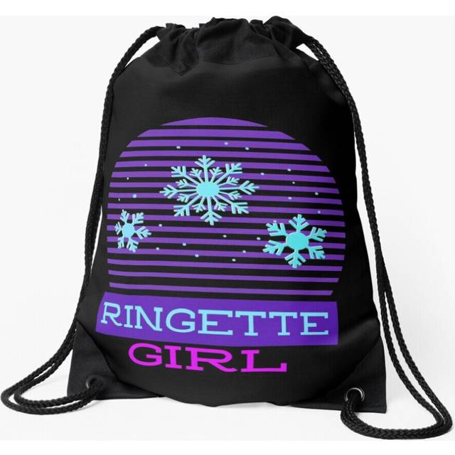 Drawstring Bag Ringette Girl Snow Ice Sport Gym Shoe Backpack