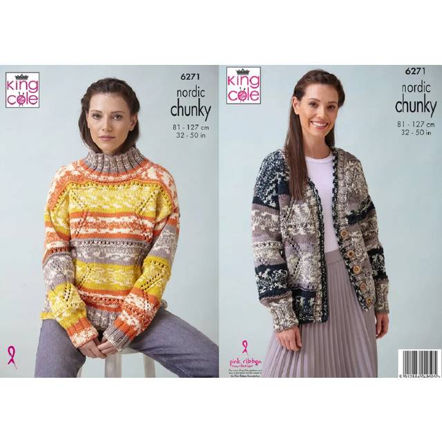 Cardigan and Sweater in King Cole Nordic Chunky (6271)